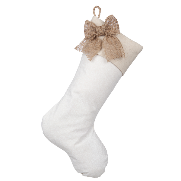 Christmas Stocking with Burlap Accents - Madison D