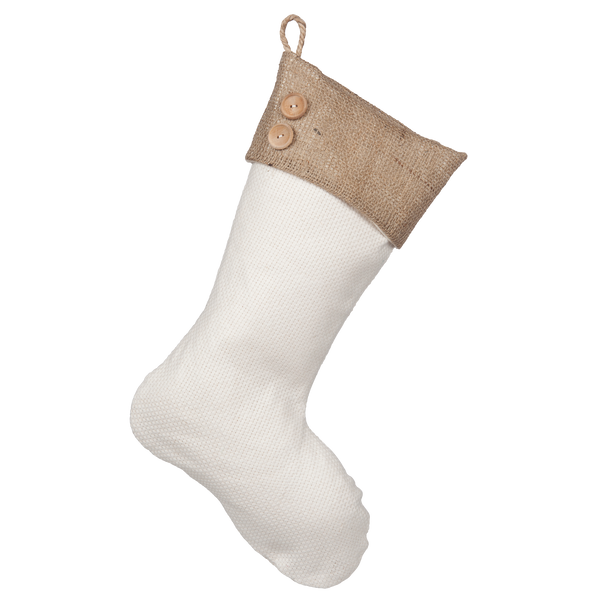 Christmas Stocking with Burlap Accents - Madison E