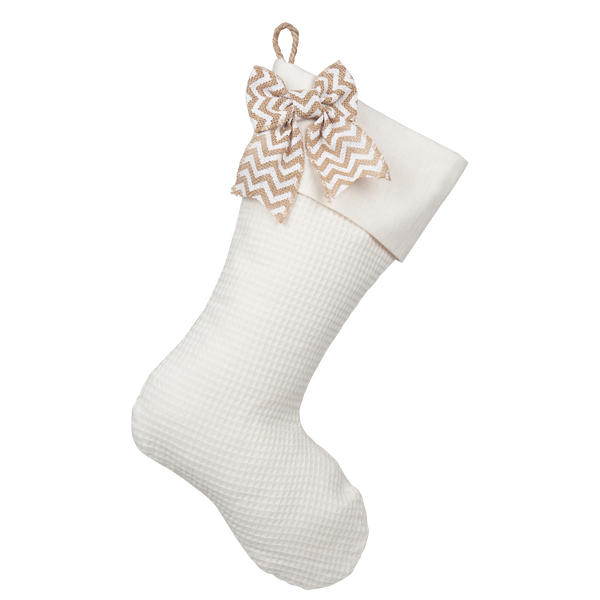 Christmas Stocking with Burlap Accents - Madison F