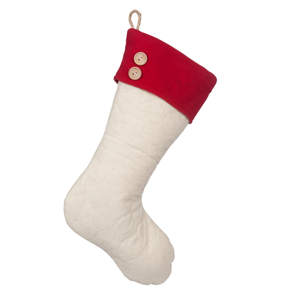 Quilted Stocking with Red Cuff - Style C