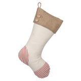 Christmas Stockings with Red Ticking Accents - H