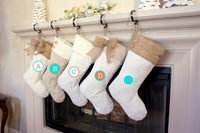 Christmas Stocking with Burlap Accents - Madison A