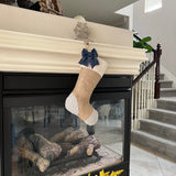 Blue Ticking Christmas Stocking - Style A