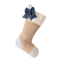 Blue Ticking Christmas Stocking - Style A