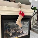 Burlap Stocking with Red Accents - Style T