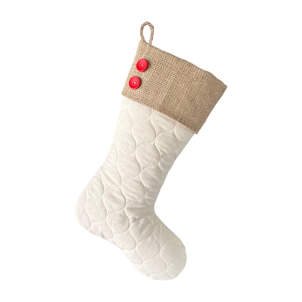 Quilted Stocking with Red Cuff - Style F