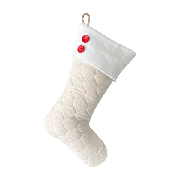 Quilted Stocking with Red Cuff - Style U