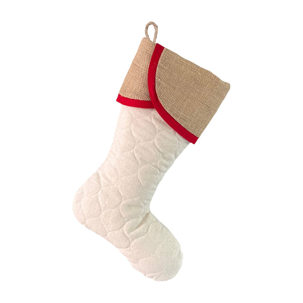 Quilted Stocking with Red Accents - Style Z