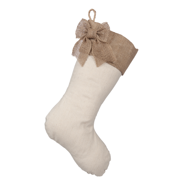 Christmas Stocking with Burlap Accents - Madison H