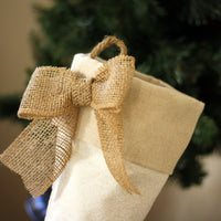 Christmas Stocking with Burlap Accents - Madison D