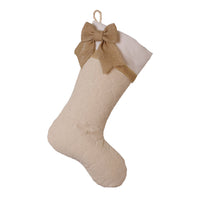 Quilted Stocking with Burlap Bow