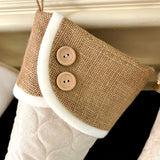 Classic Quilted Stocking - Scallop Cuff w/ Two Wood Buttons