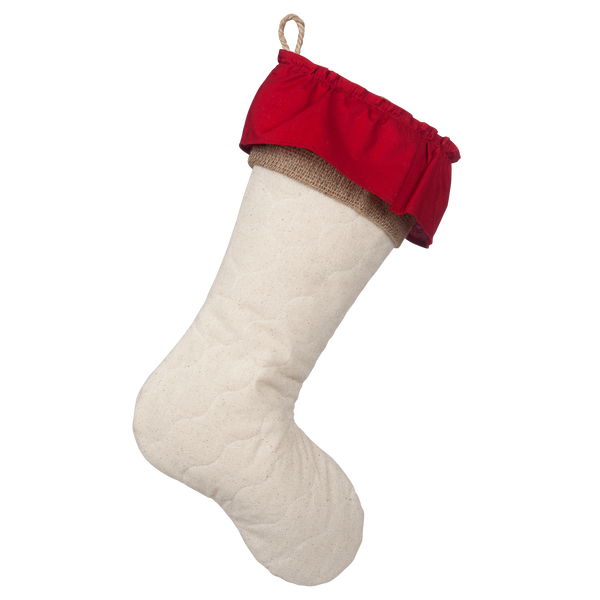 Quilted Stocking with Red Accents - Style L