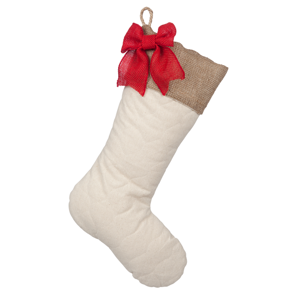 Quilted Stocking with Red Accents - Style E