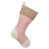 Christmas Stockings with Red Ticking Accents - E