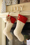 Quilted Stockings Set with Red Cuff