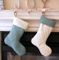 Burlap and Minky Dimple Child Stocking