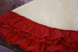 Tree Skirt with Hemmed Red Ruffle