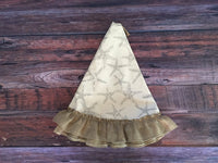 Starfish Christmas Tree Skirt with Natural Burlap