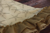 Starfish Christmas Tree Skirt with Natural Burlap